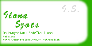 ilona szots business card